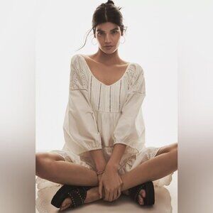 NWT Size L - Anthropologie 100% Cotton Lace Scallop-Hem Romper (NWT US$ 178)